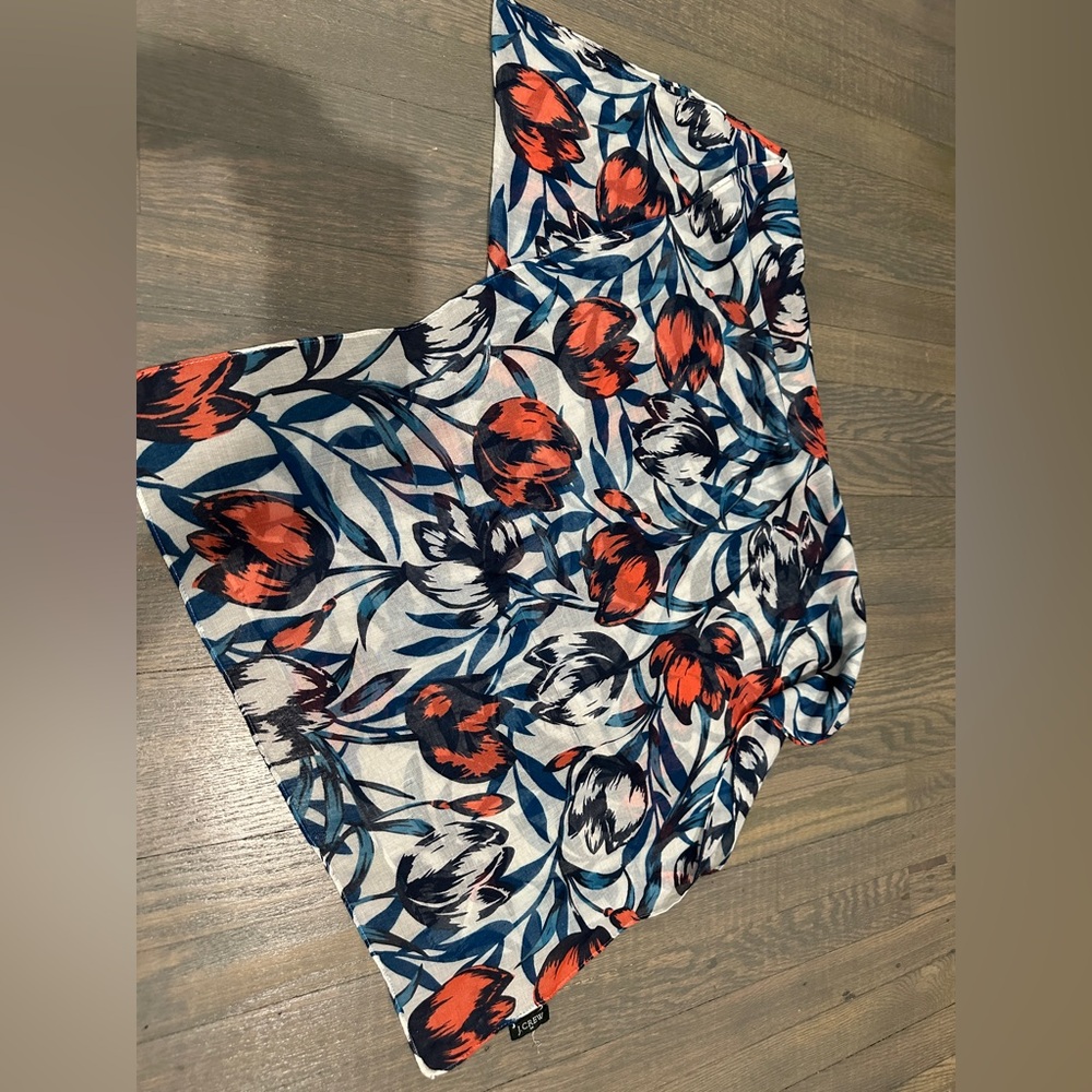 Floral Patterned Scarf / beach cover up, j crew